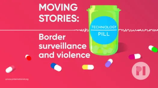 An open green pill bottle labelled Technology Pill, next to the title of the podcast, over a moving sound waveform